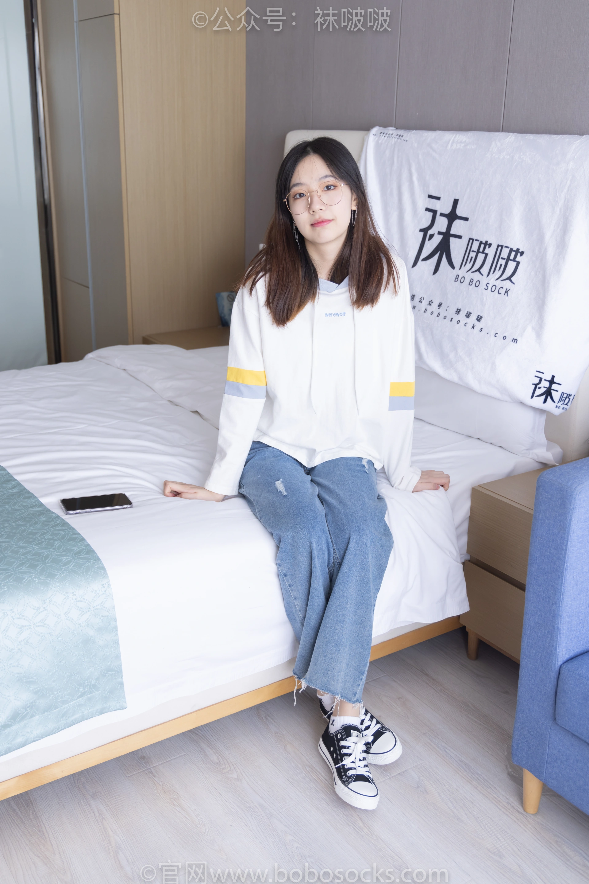 [BoBoSocks袜啵啵]NO.080 小甜豆-帆布鞋、白棉袜、肉丝（花絮版） 0
